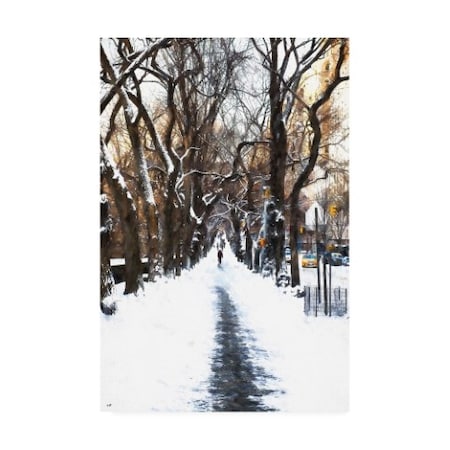 Philippe Hugonnard 'Snowy Road Central Park' Canvas Art,16x24